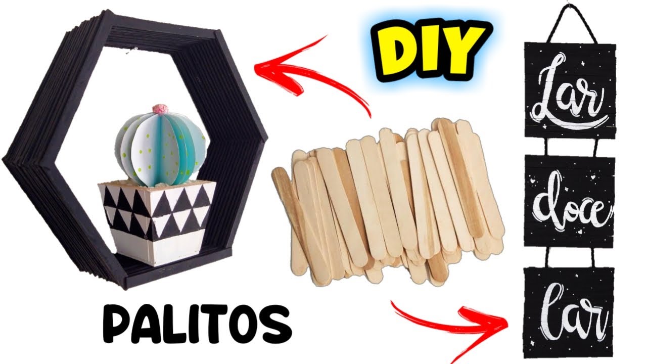 IDEIAS INCRÍVEIS COM PALITOS DE PICOLÉ - DIY DECORAÇÃO - FAÇA VOCÊ MESMO - ARTESANATO