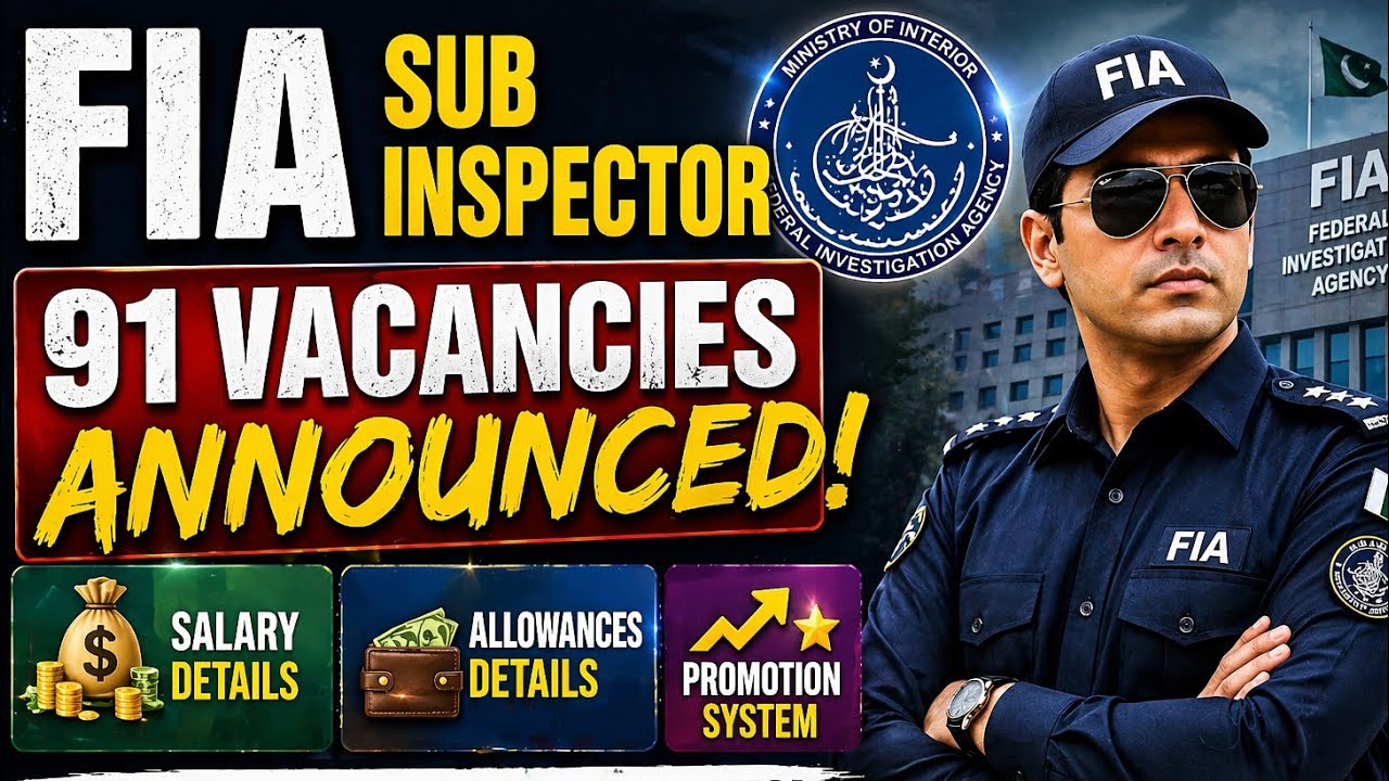 FIA Sub Inspector 91 Vacancies Announced | Salary, Allowances & Promotion Details - CSSTROLOGY