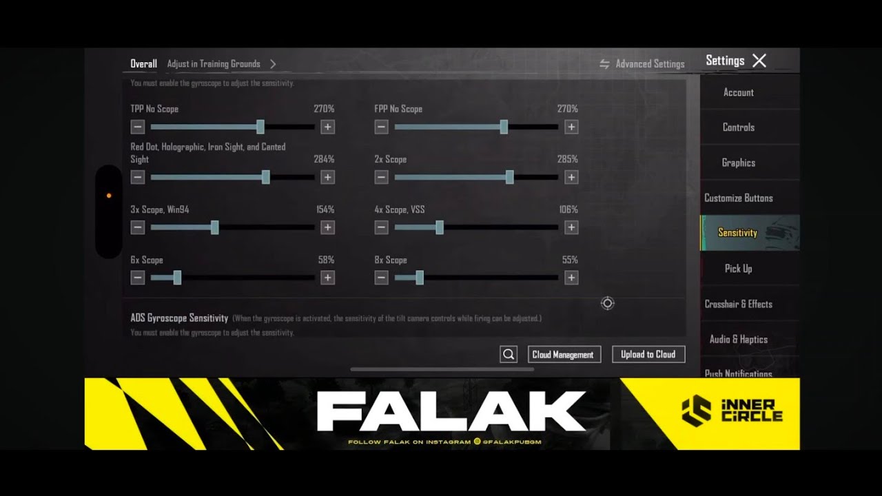 4T Falak pubg sensitivity #PUBG /#BGMI 
