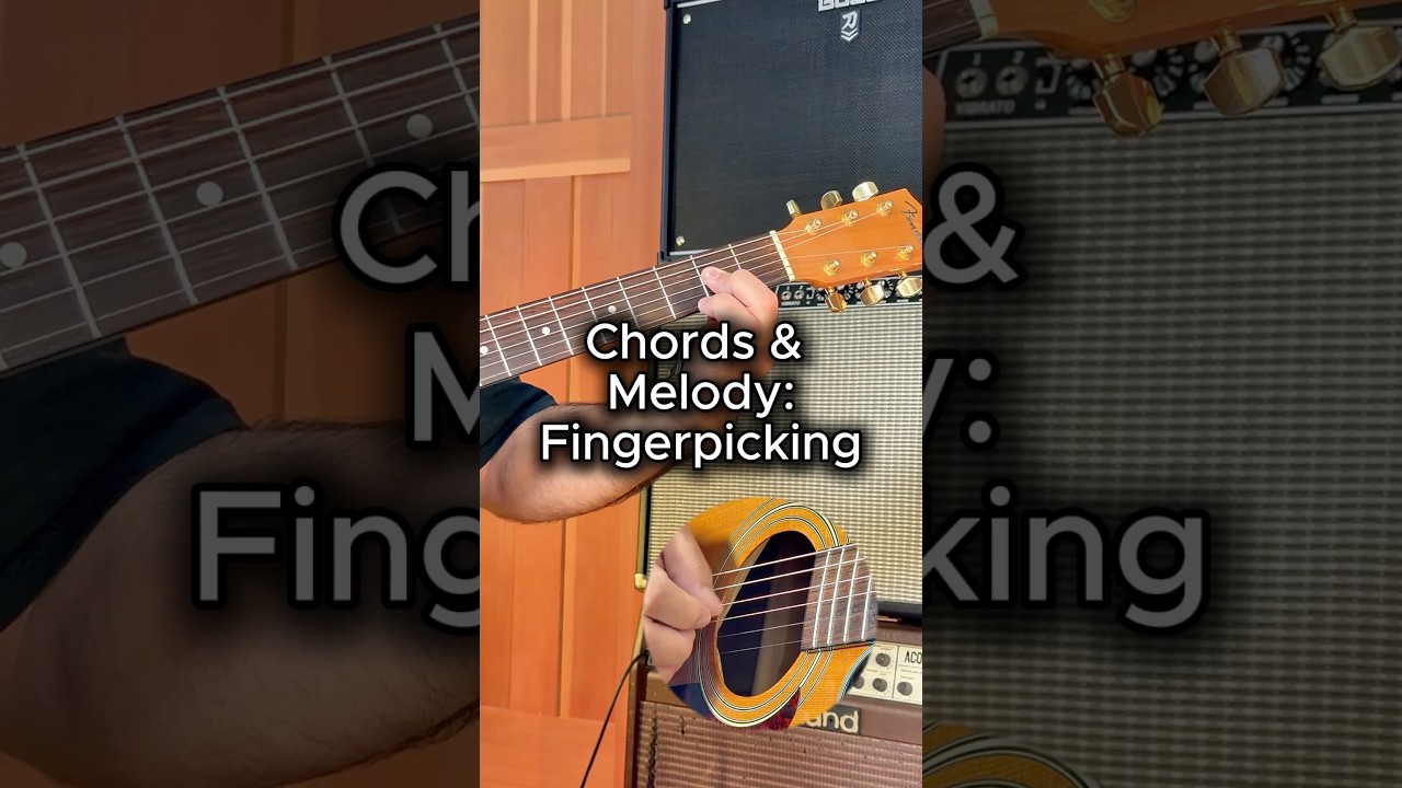 Chords & Melody: Fingerpicking &mdash; A &rarr; Em7 &rarr; D &rarr; A Acoustic Guitar Chord Progression #Shorts