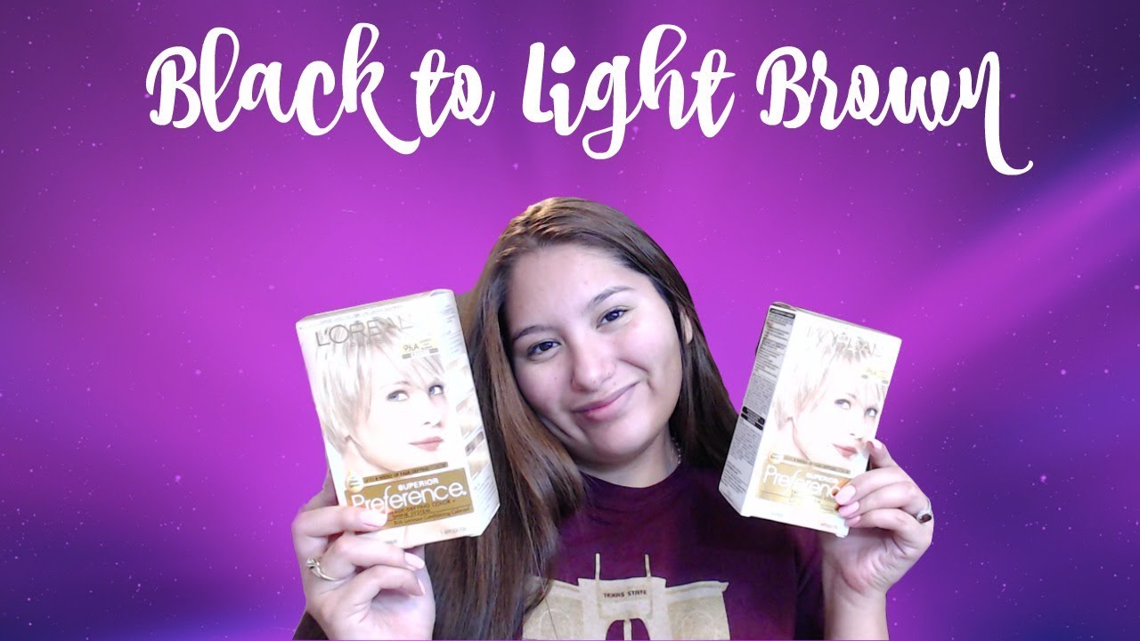 Dyeing Hair Black to Light Brown NO BLEACH (L'Oreal 9 1/2  & LB01 ash blonde)