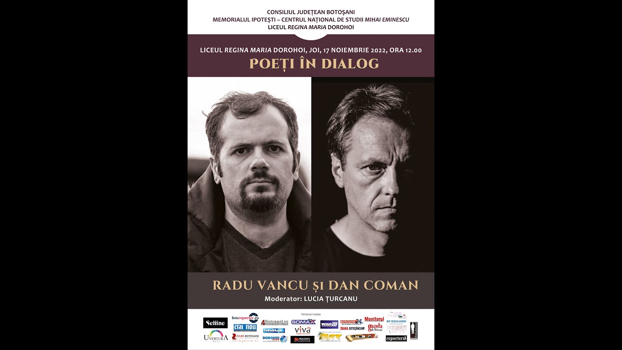 Poeti in dialog - Radu Vancu și Dan Coman, 17 nov. 2022