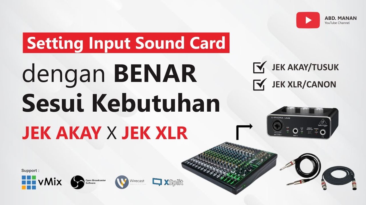 Tutorial Setting Input Sound Card dengan BENAR Sesui Kebutuhan support Live Streaming Software
