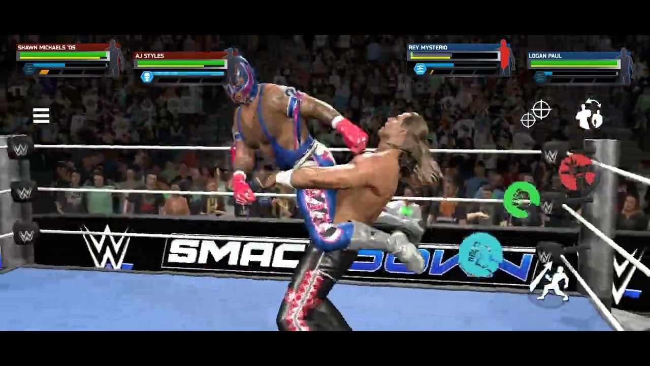 Aj styles Vs Shwanmichal Vs Rey Mysterio vs Logan Paul Tag Team Match WWE SmackDown 