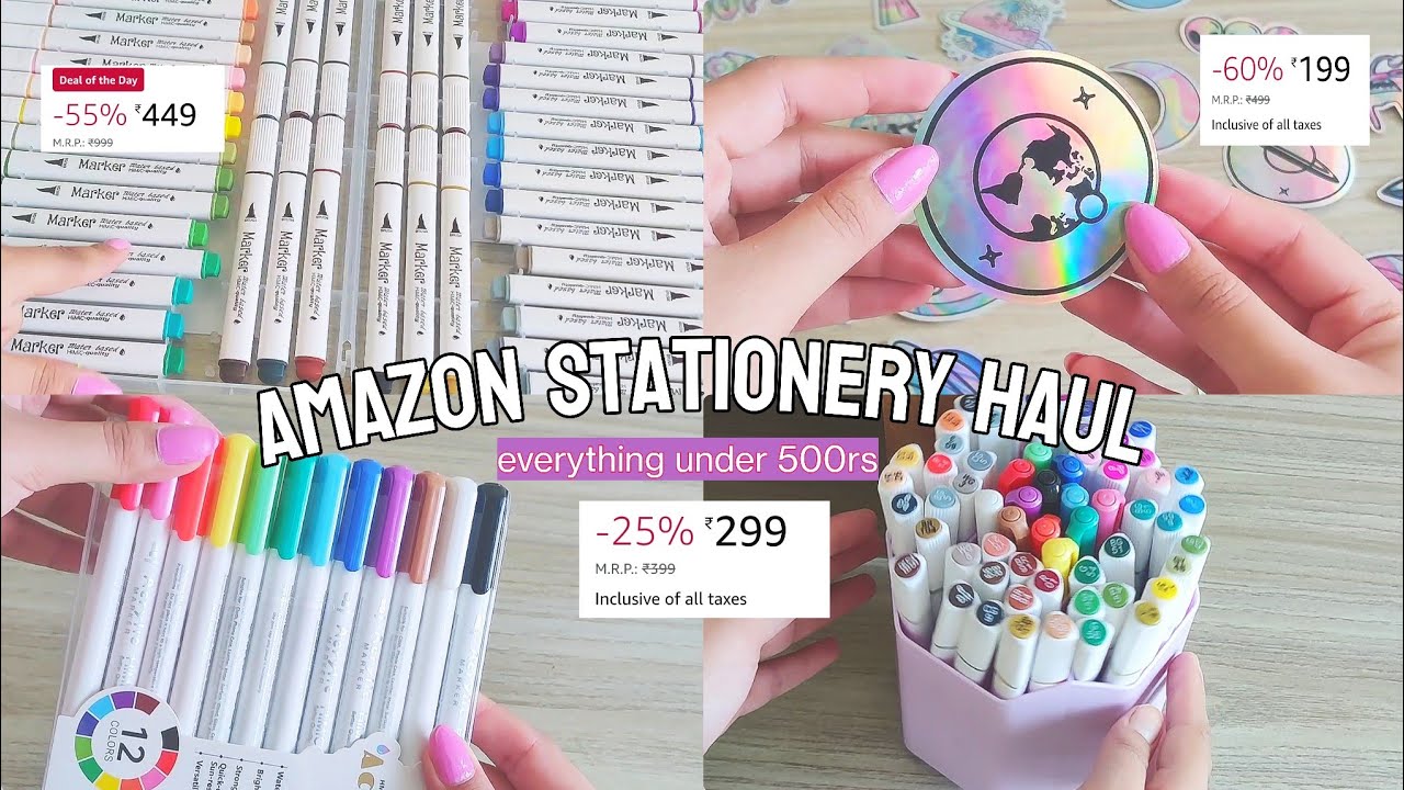 Amazon Stationery Haul✨ / Aesthetic Stationery on Amazon India 💟 / Stationery Unboxing 🌸