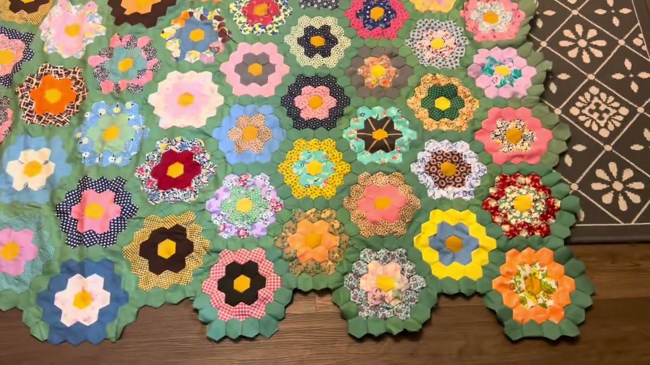 Stitching Together Memories: Grandmother's Flower Garden Quilt Update!