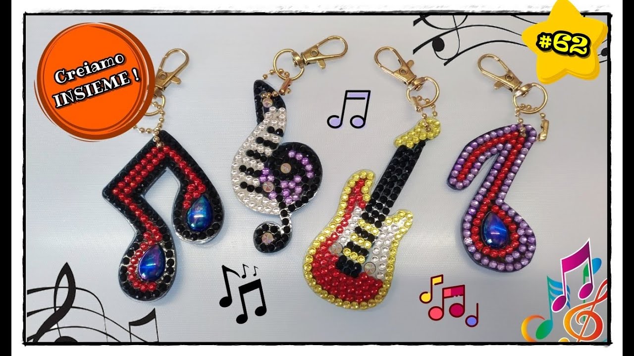 Realizzo dei PORTACHIAVI MUSICALI in Diamond painting 5D! 💎🎵 Creiamo insieme #62 🎨 C &bull; Art