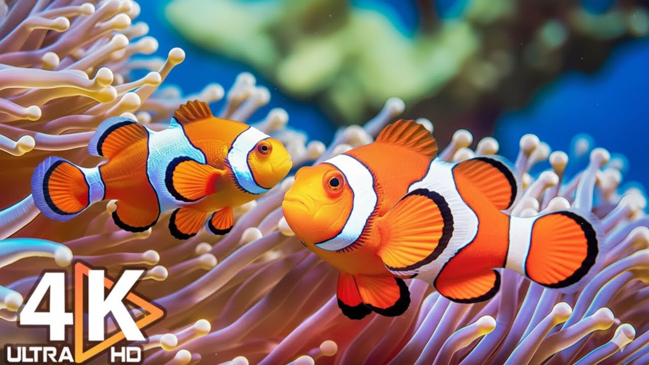 4K Aquarium Relaxation – Stunning Coral Reef Fish & Calming Music for Sleep and Meditation