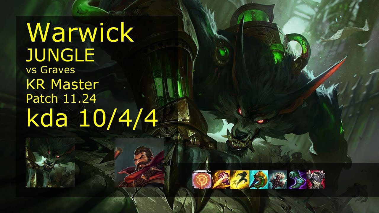 Rank 1 Korean Warwick: Jungle vs Graves // [롤] 워윅 vs 그레이브즈 정글