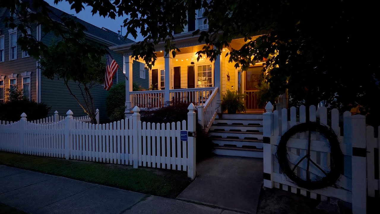 Spring Evening Walk in a Quiet American Neighborhood | Nature Sounds for Sleep and Study