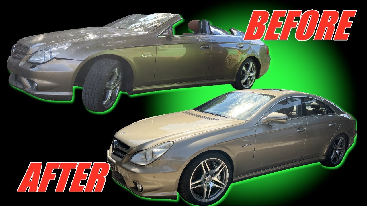 Rebuilding A salvage Mercedes CLS63 in 10 minutes