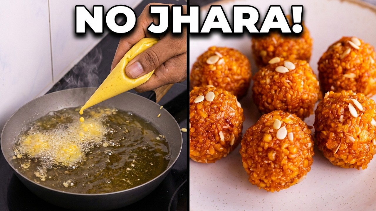 Simple मोतीचुर लड्डू Recipe -No Jhara | Motichur Laddu Recipe 🇮🇳 Ganesh Chaturthi & Diwali Mithai