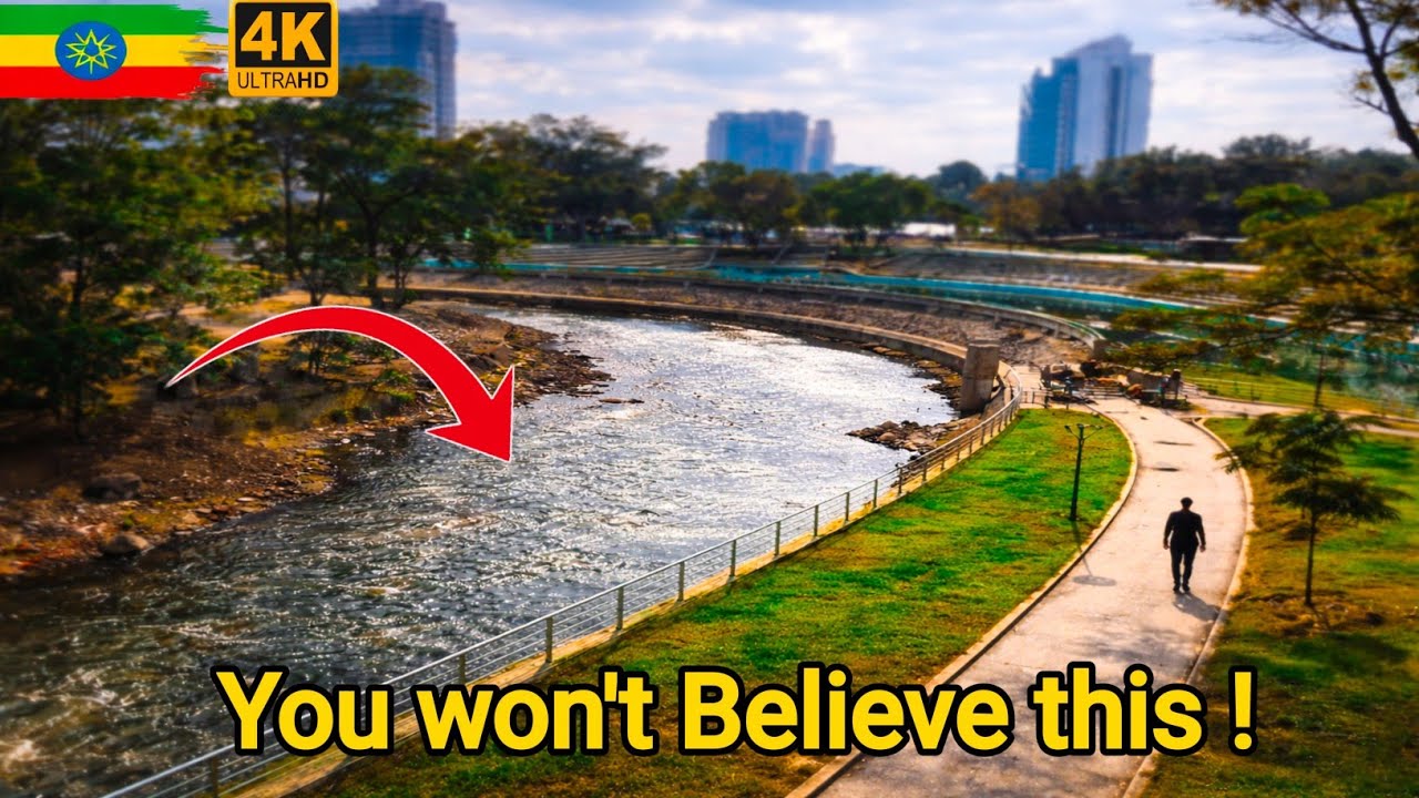 Walking the Longest Riverside in Addis Ababa 🇪🇹 | Scenic City Transformation & Urban Beauty