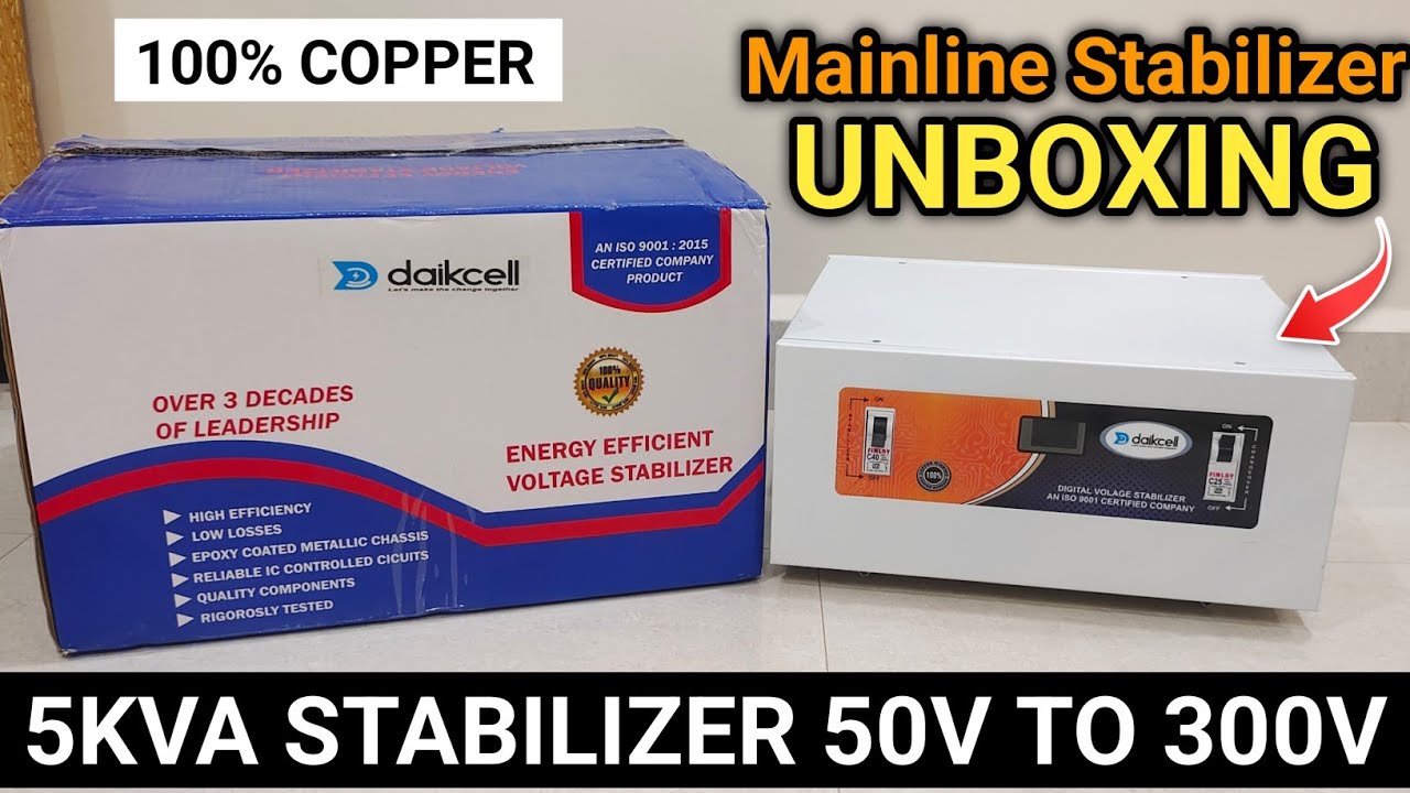 Daikcell 5KVA Copper Mainline Voltage Stabilizer | Unboxing | Best 50v to 300v Stabilizer for Home