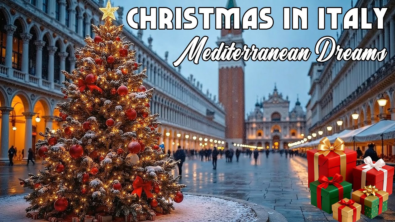 🎄Christmas in Italy 🇮🇹 🎄 🎶 Italian Music 🎶 2+ Hours Scenic Amalfi Coast & Lake Como Relaxation 4K