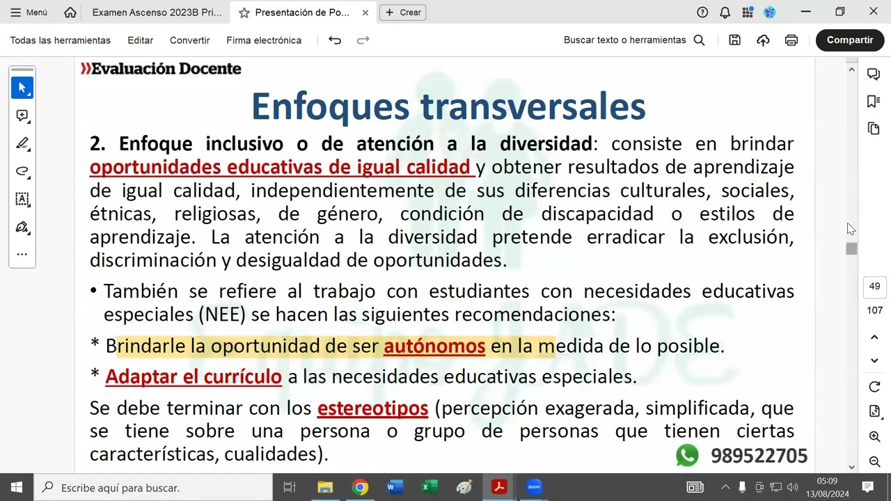 Examen de Ascenso Primaria 2023 1-20