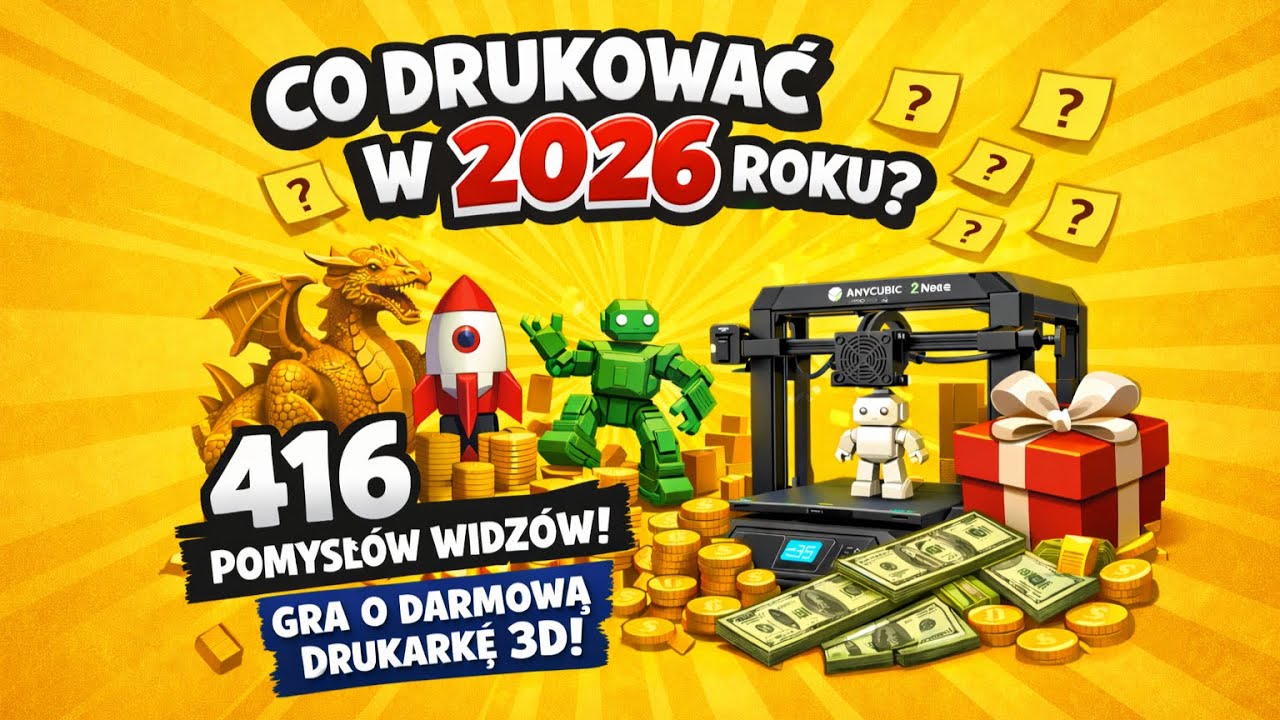 Co drukować w 2026 roku? 416 pomysłów widzów z gry o darmową drukarkę 3d