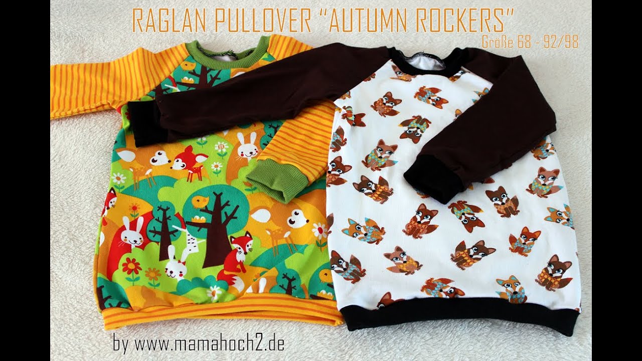 Nähanleitung Raglan Pullover Freebook Gr. 68-146