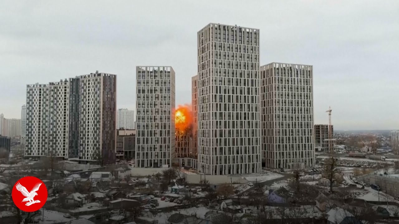 Fires rage across Kyiv after Russian drone bombardment ahead of Trump talks