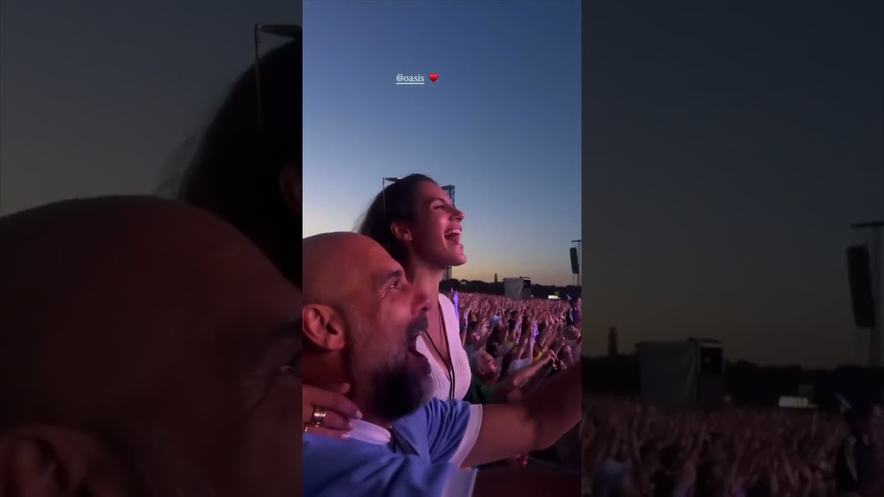 Guardiola y su hija en pleno concierto de Oasis, disfrutando el momento  ❤️ (📸 maria guardi)