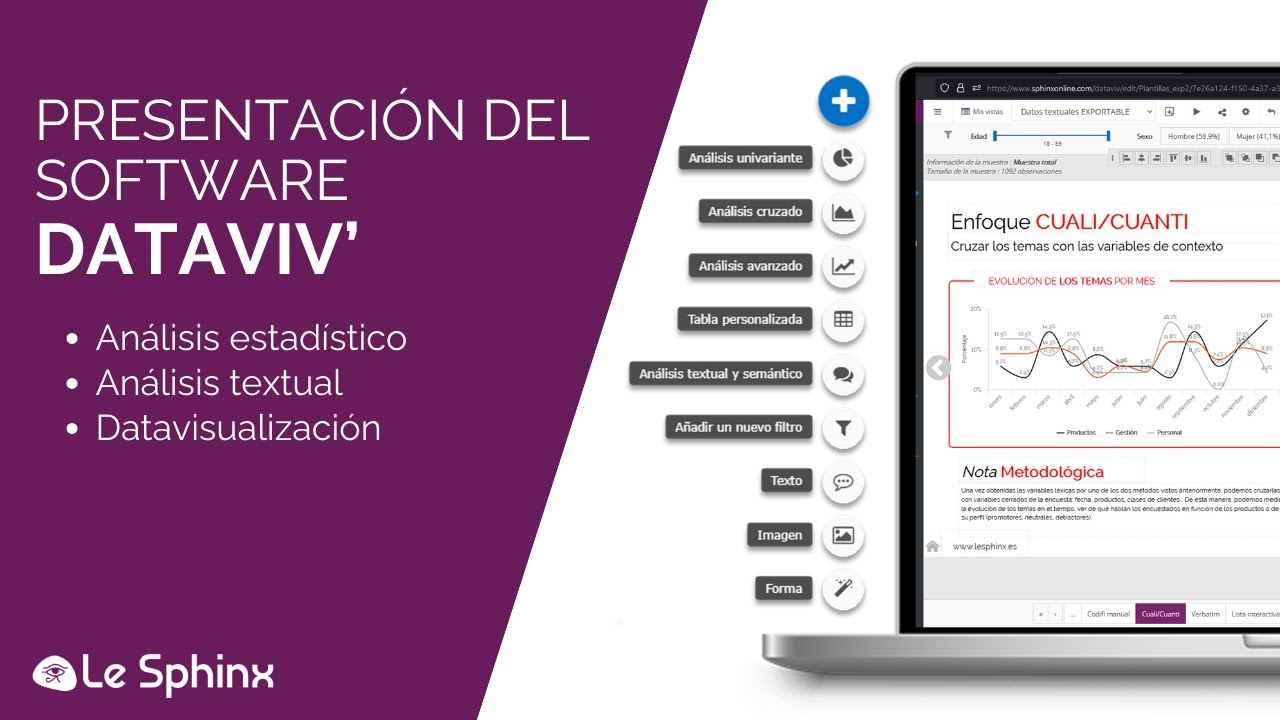 Presentación de la herramienta de análisis estadístico, textual y visualización de datos DATAVIV’