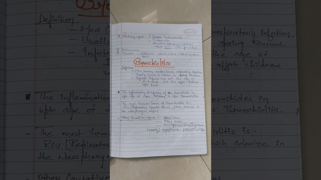 Bronchiolitis / handmade notes /child health nursing 