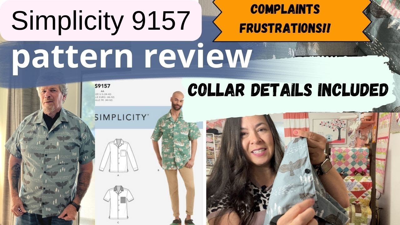 SIMPLICITY 9157 PATTERN REVIEW-SEWING A MENS BUTTON DOWN SHIRT DIY.