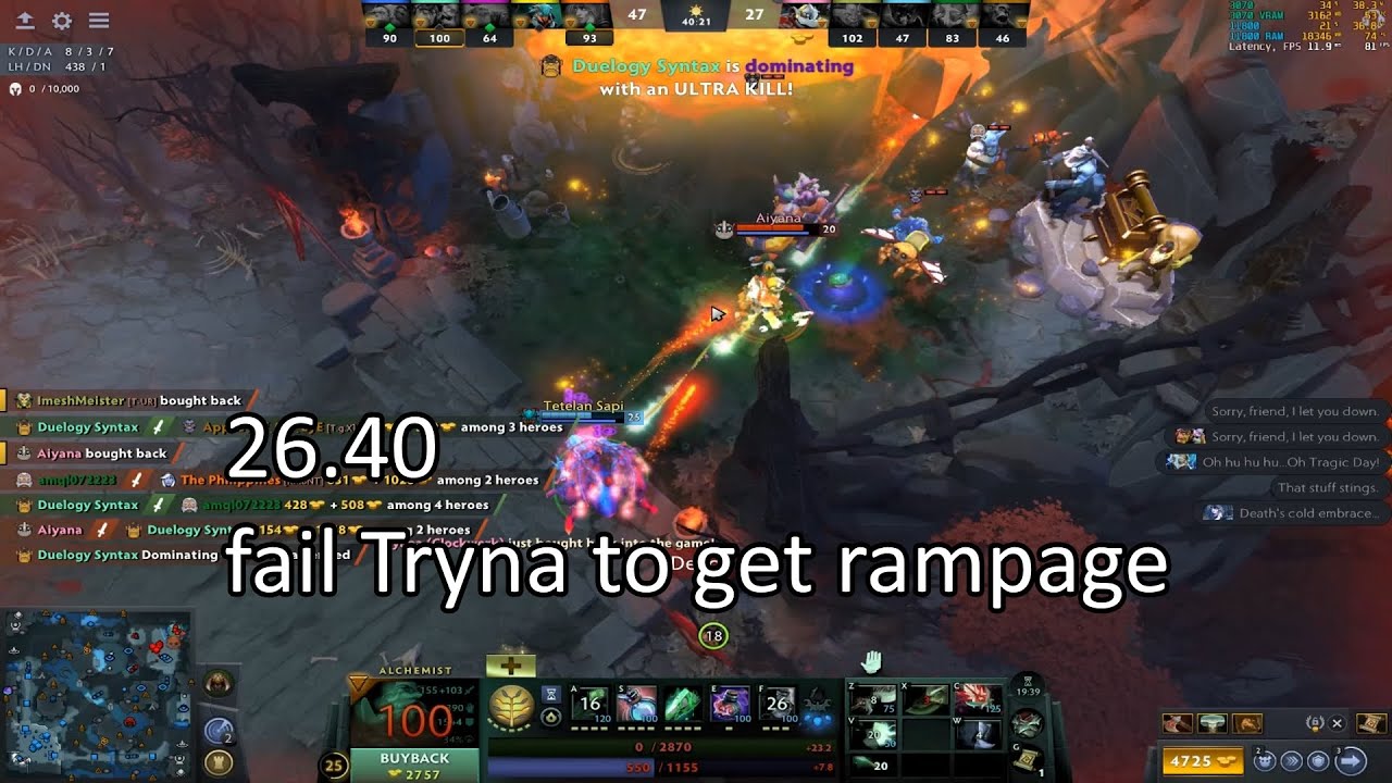 Alchemist support with pudge offlane, 7.39b Dota 2 Gameplay 99