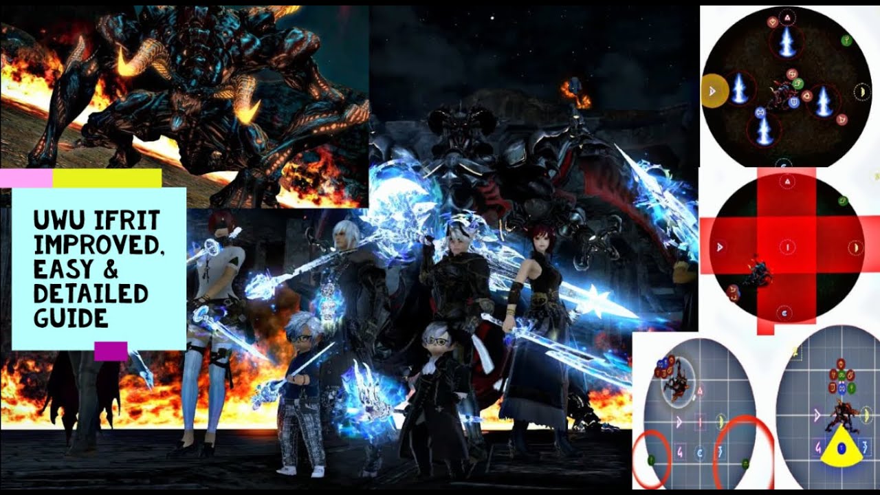 FFXIV UWU Guide - Ifrit Phase Detailed Visual Guide [Weapon's Refrain Ultimate Ifrit-Improved Guide]