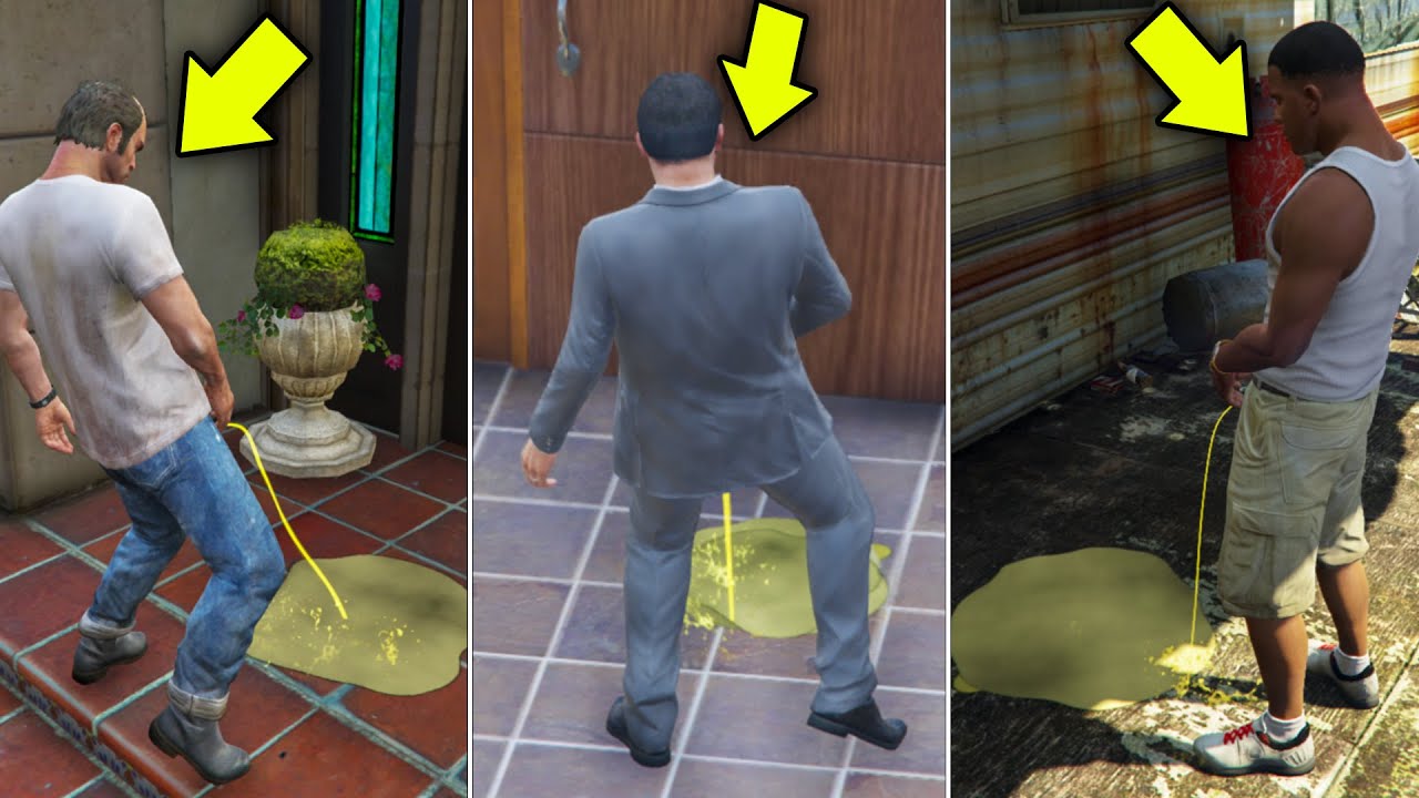 What If You Pee On Michael, Trevor & Franklin's House Door In GTA 5