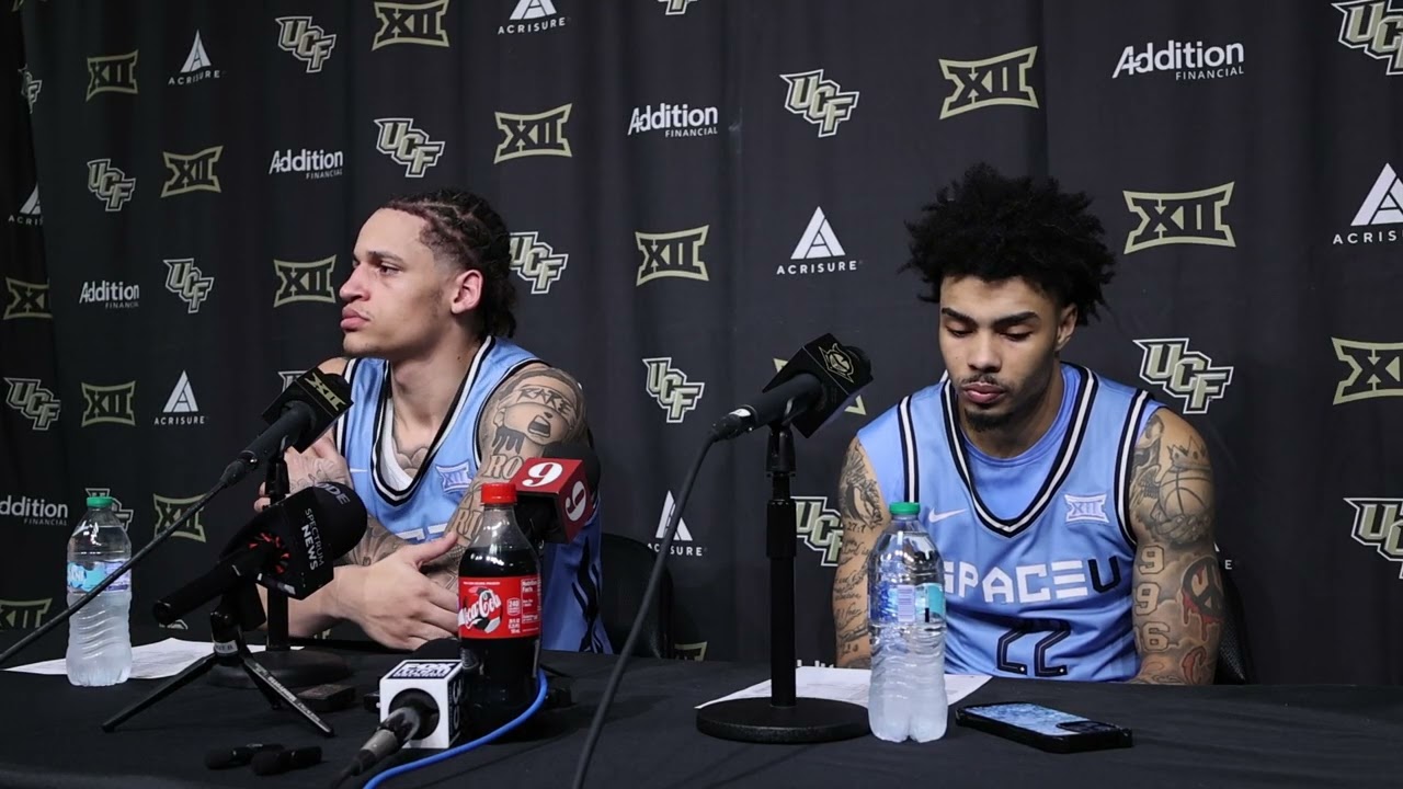 Oklahoma State 111, UCF 104 (OT) - Riley Kugel & Chris Johnson Press Conference 🏀