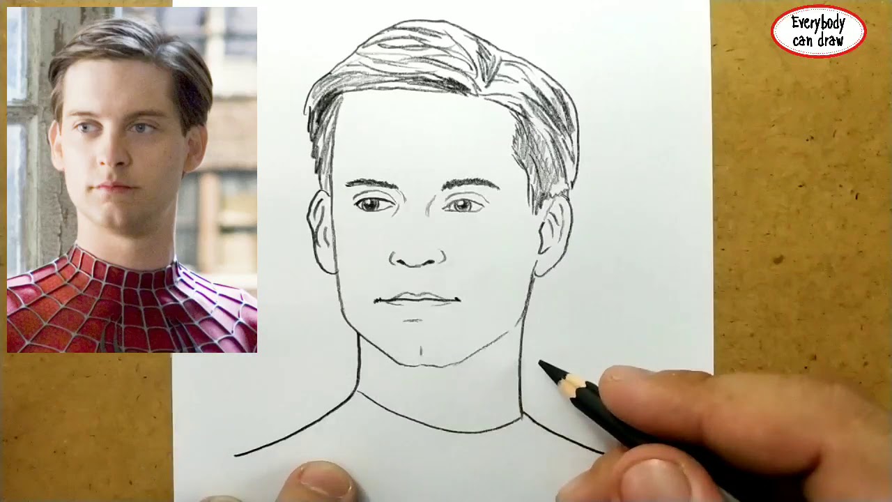 VERY EASY , How to draw tobey maguire spiderman no way home / learn drawing academy