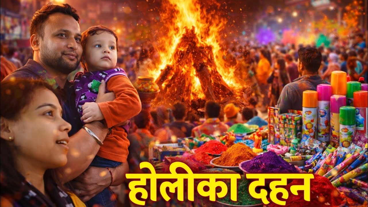 🌟 पहली बार देखी इतनी भव्य होलिका दहन|बुराई पर अच्छाई की जीत|holika dahan special vlog