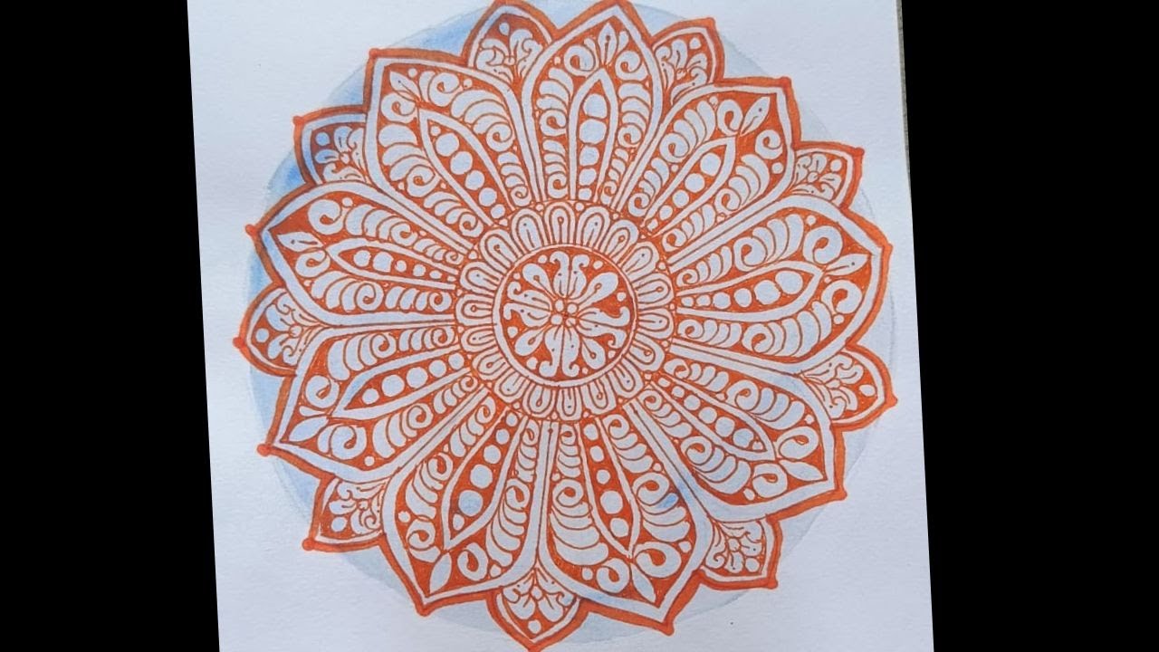 Step by Step Mandala 😎| Orange Mandala with me 😍🧡!!!#mandalaartforbeginners #mandala #mandaladesign