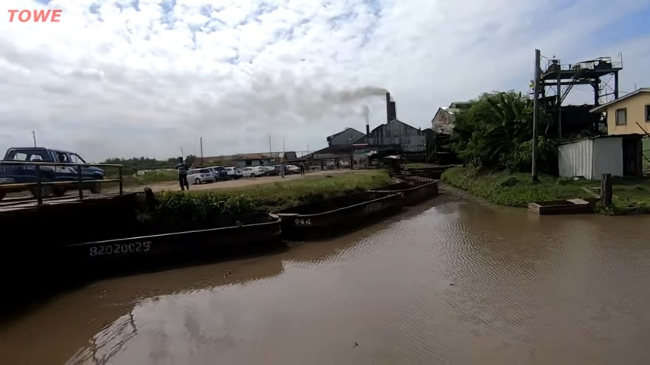 A trip across the Berbice river- Rosignol Village and Blairmont Sugar estate. Berbice Guyana