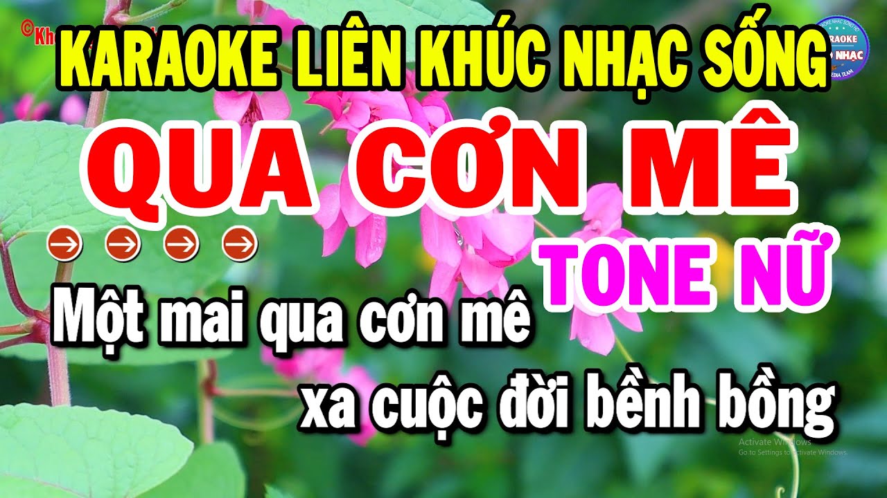 Karaoke Liên Khúc Trữ Tình Tone Nữ Dễ Hát | Tuyển Chọn Nhạc Vàng Mới - Qua Cơn Mê | Kho Nhạc