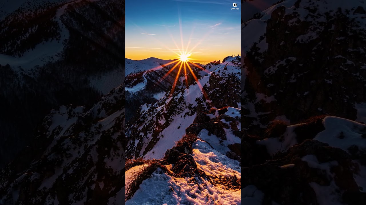 Winter Sunset Over Alpine Mountains | Cinematic Nature Shorts 4K