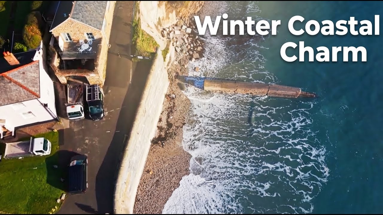 Beautiful Charlestown Cornwall in Winter 4K | Quaint Fishing Village & Fishing Boat | DJI Mini 5 Pro