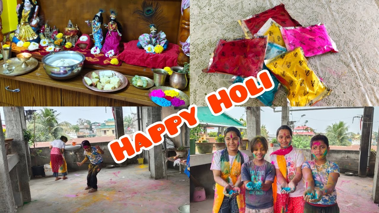 Happy Holi সবাইকে #jiny jony world #happy #holi#colour#youtube #vlog#youtuber #viralvideo #viral 