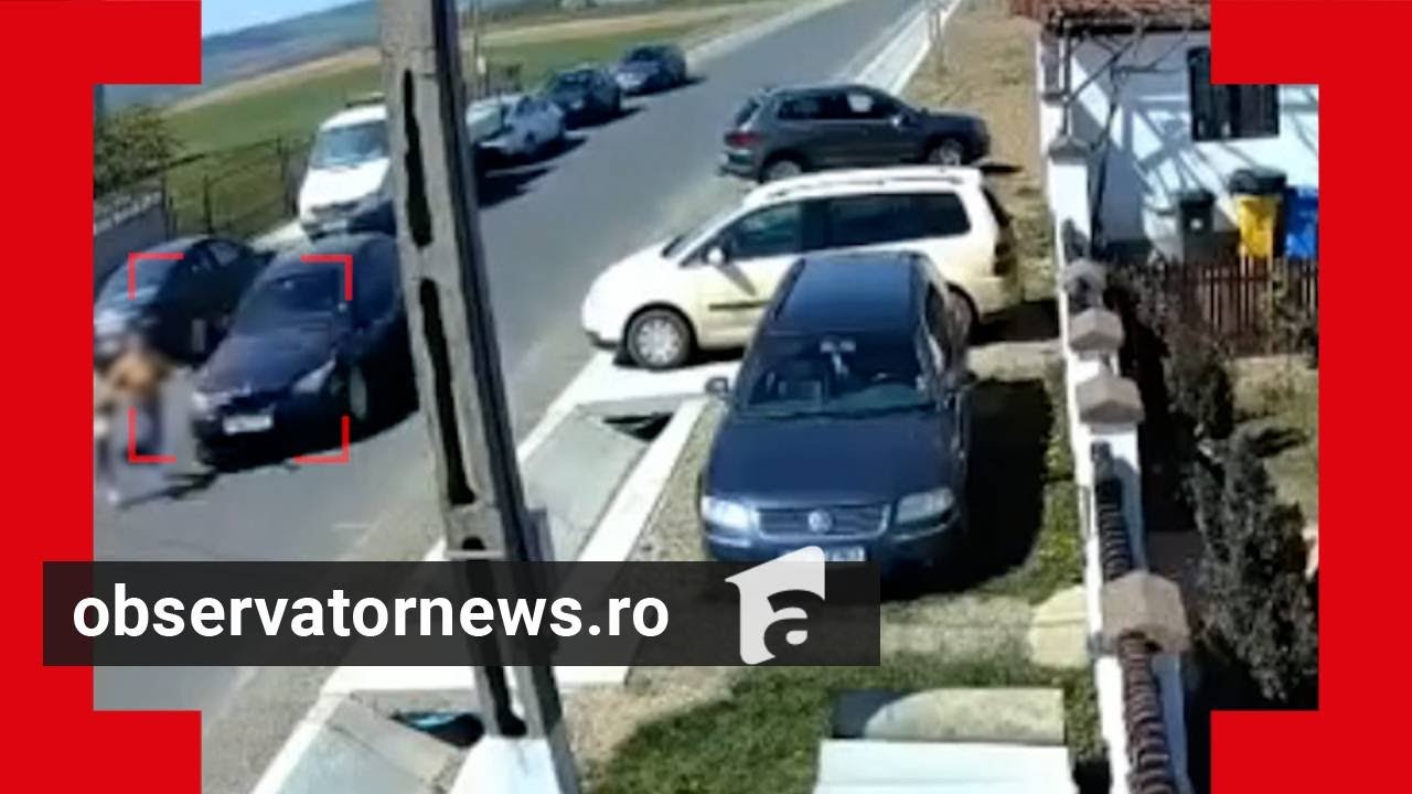 Tragedia de la Forăști, filmată: tânăra mamă se sacrifică în faţa maşinii, ca să-și salveze fetița