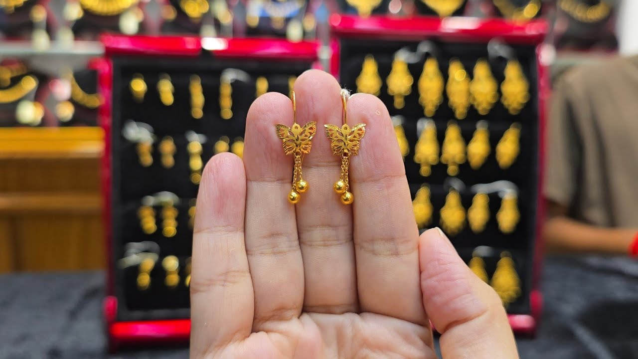 মাত্র ১ আনা থেকে সোনার কানের দুল কিনুন 😱😱 | Lightweight Gold Earrings Design 2025