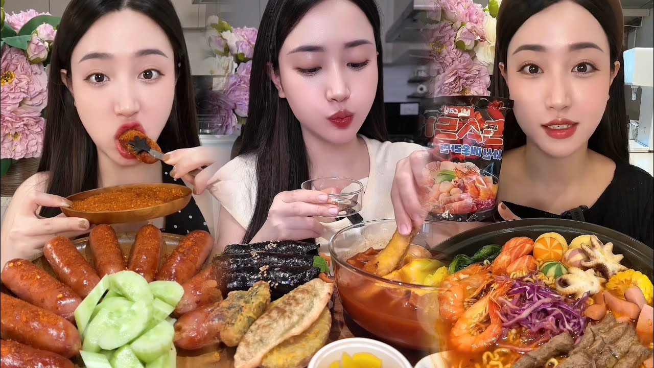 Video Tổng Hợp Mukbang Mỳ Cay, Lạp Xưởng, Gà Rán, Chân Gà Rút Xương, Cá Hồi Ngâm Tương