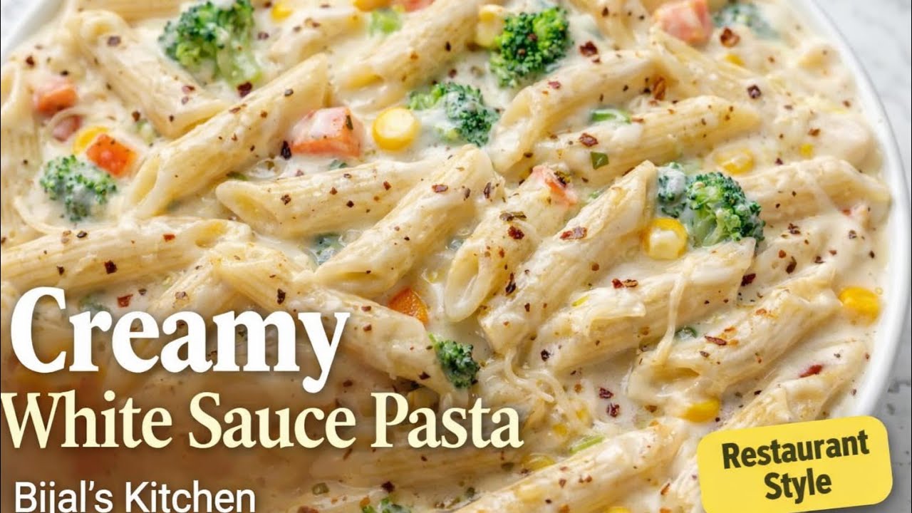 White Sauce Pasta Recipe | Super Creamy & Cheesy 🍝🧀|बच्चों का फेवरेट व्हाइट सॉस पास्ता😋🥳