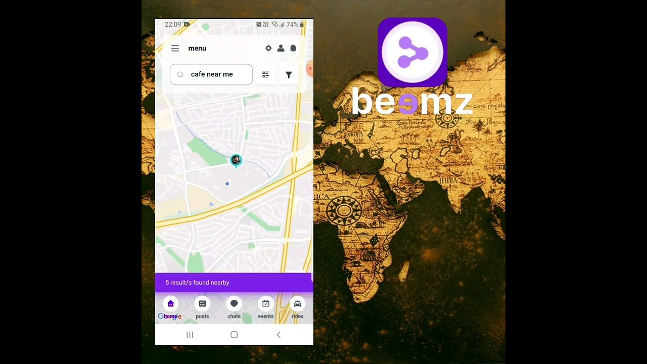 beemz...find people or places around you and chat!