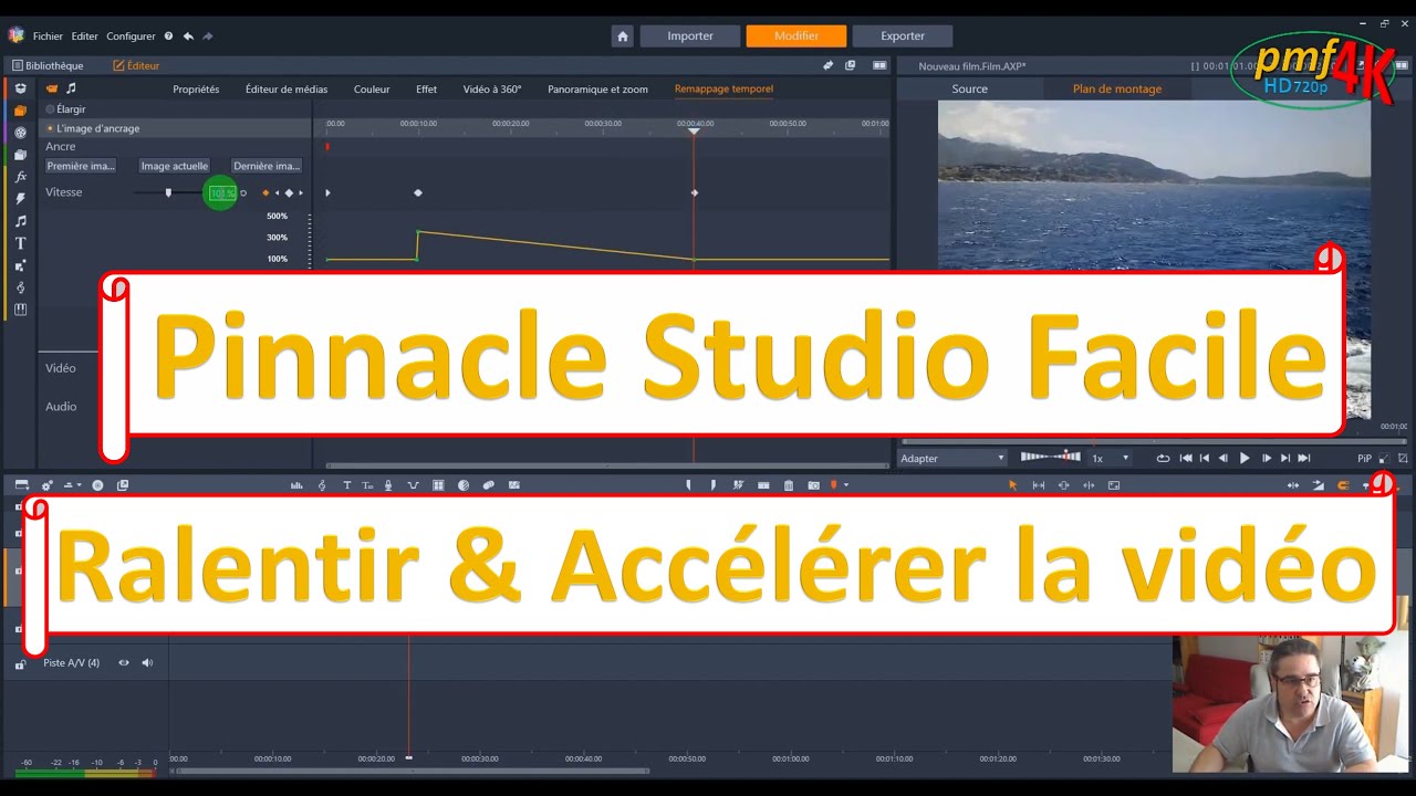 Pinnacle Studio comment  accélérer ou ralentir une vidéo