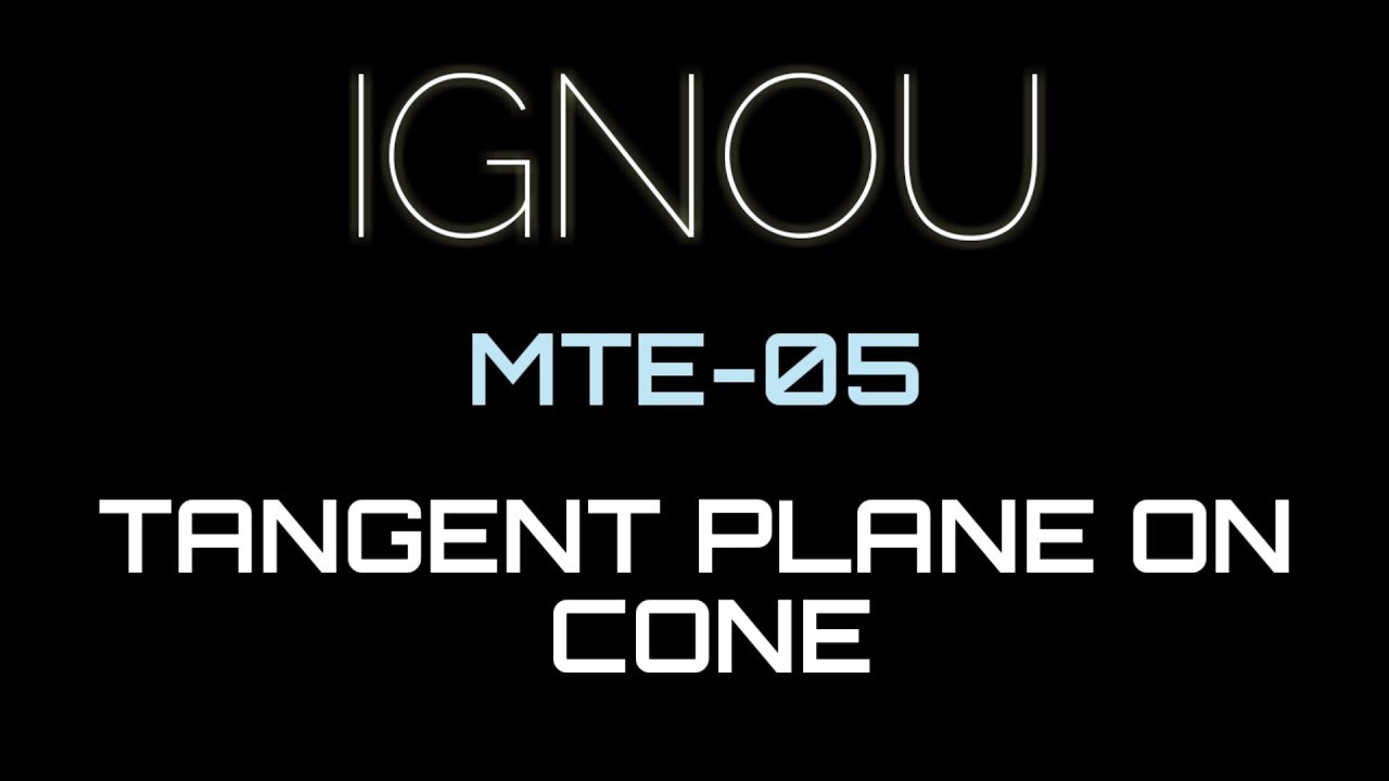Tangent Planes on Cone