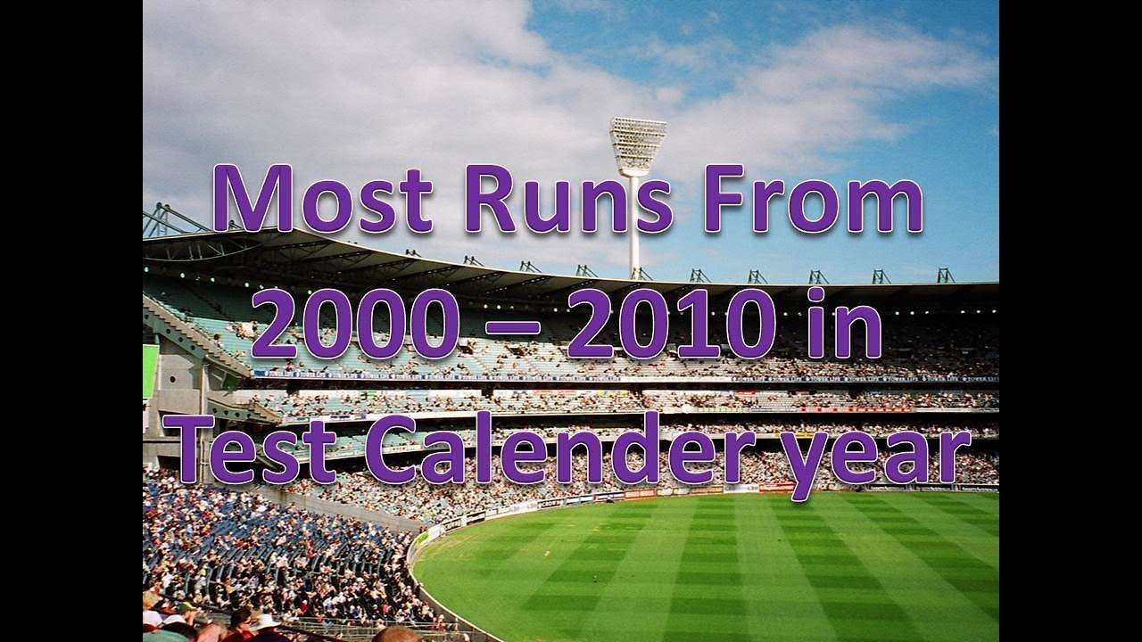 Most Runs From 2000 &ndash; 2010 in Test Calender year