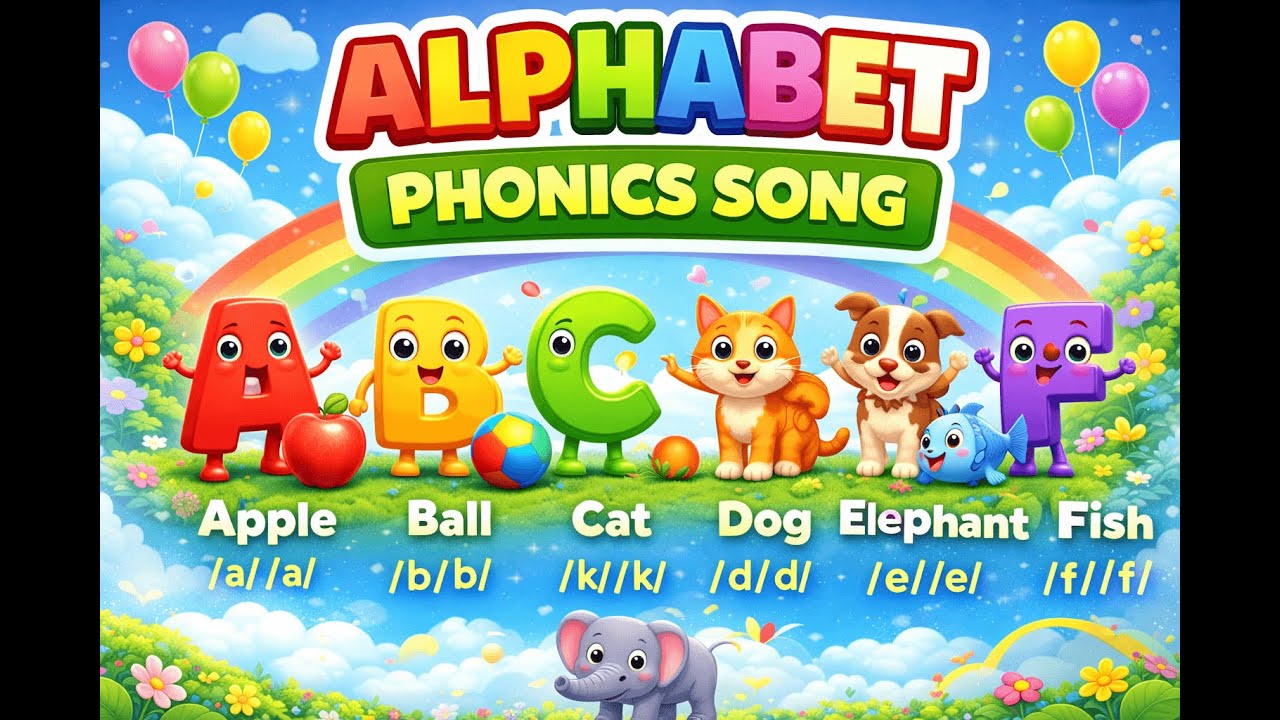 ABC Phonics Song | Alphabet Sounds with Cute Animals 🦊🐘