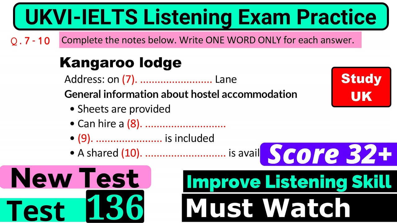 UKVI IELTS Listening Practice Test 2024 With Answers [ Test - 136 ]