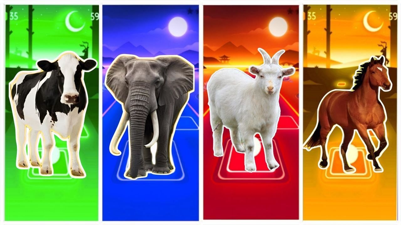 Tiles Animals😘COW🆚ELEPHANT🆚GOAT 🆚HORSE🎼Coffin